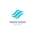 Wavy wave in round shape, red and blue feather logos. Isolated abstract decorative logo set, design element template on Royalty Free Stock Photo