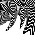 Wavy, waving lines. Lines, stripes with distortion effect. Abstr