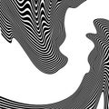 Wavy, waving lines. Lines, stripes with distortion effect. Abstr