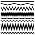 Wavy, waving, lines. Zig-zag, criss-cross lines vector illustration. Undulate, billowy effect lines