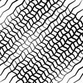 Wavy, waving, zigzag lines crosshatch grid, mesh pattern. Abstract curvy criss-cross lines texture. Tangle wrinkle stripes.