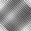 Wavy, waving, zigzag lines crosshatch grid, mesh pattern. Abstract curvy criss-cross lines texture. Tangle wrinkle stripes.