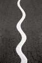 Wavy white road line