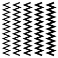 Wavy, zig-zag lines - Thinner and thicker versions. Irregular li Royalty Free Stock Photo