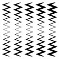 Wavy, zig-zag lines - Thinner and thicker versions. Irregular li Royalty Free Stock Photo