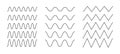 Wavy and zigzag horizontal underline set. Waves line collection. Set of wavy lines. Pattern of wave ornament. Wave thin Royalty Free Stock Photo