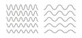 Wavy and zigzag horizontal underline vector illustration. Waves line collection. Set of wavy lines. Wave ornament Royalty Free Stock Photo