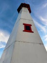 Wawatam Lighthouse in St. Ignace, Michigan harbor Royalty Free Stock Photo