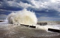 Wawe splashes sea storm Royalty Free Stock Photo