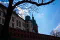 Wawel castle in Krakow on the way up