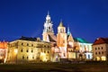 Wawel Castle in the evening in Krakow