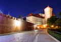 Wawel Castle in the evening in Krakow, Poland