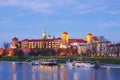 Wawel Castle in the evening in Krakow