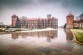 Wawel castle in Krakow during a snowy day at Christmas. Royalty Free Stock Photo