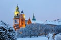 Wawel Castle in Krakow at twilight Royalty Free Stock Photo