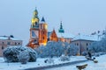 Wawel Castle in Krakow at twilight. Royalty Free Stock Photo