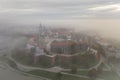 Wawel Castle during morning fog Royalty Free Stock Photo