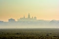 Wawel Castle in the morning fog or smog, Krakow