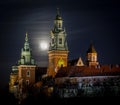 Wawel Castle at night, Krakow, Poland Royalty Free Stock Photo