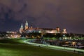 Wawel castle at night, Krakow, Poland Royalty Free Stock Photo