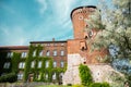 Wawel castle Sandomierska tower in Krakow, Poland