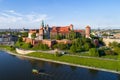 Wawel Cathedral and Castle, Krakow, Poland. Aerial panorama Royalty Free Stock Photo