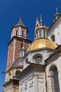 Wawel cathedral on wawel hill in old town of cracow in poland Royalty Free Stock Photo