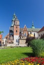 Wawel Cathedral on wawel hill in old town in cracow in poland Royalty Free Stock Photo