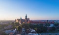 Wawel Catherdral and Castle. Krakow, Poland. Aerial view Royalty Free Stock Photo