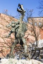Wawel dragon, a folklore character, at the foot of Wawel hill. Krakow,