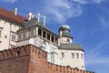 Wawel Royal Castle with defensive wall, Krakow, Poland