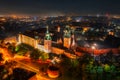 Wawel Royal Castle at night, Krakow. Poland Royalty Free Stock Photo