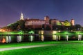 Wawel Royal Castle at night, Krakow. Poland Royalty Free Stock Photo