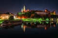 Wawel Royal Castle at night, Krakow. Poland Royalty Free Stock Photo