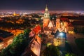 Wawel Royal Castle at night, Krakow. Poland Royalty Free Stock Photo