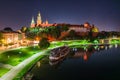 Wawel Royal Castle at night, Krakow. Poland Royalty Free Stock Photo