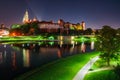 Wawel Royal Castle at night, Krakow. Poland Royalty Free Stock Photo