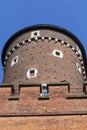 Wawel Royal Castle, Sandomierska Tower in sunny day, Krakow, Poland. Royalty Free Stock Photo