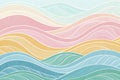 wawes of pastelcolor in lines - generated by ai Royalty Free Stock Photo