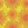 Wax African Cloth Textile Abstract Flowers Seamless Pattern Vector Design Royalty Free Stock Photo