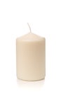 Wax candle isolated on white Royalty Free Stock Photo