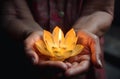 Wax candle lotus flower. Generate Ai