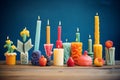 wax candles in various shapes and colors Royalty Free Stock Photo