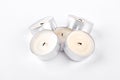 Wax candles on white background. Royalty Free Stock Photo