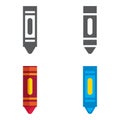 Wax colorful crayons designed icons set. Vector illustration Royalty Free Stock Photo