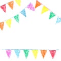 Wax crayon party bunting Royalty Free Stock Photo