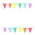 Wax crayon party bunting Royalty Free Stock Photo