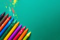 Wax crayon pencils background