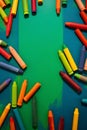 Wax crayon pencils background