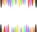 Wax Crayons Colour pencils in row isolated on white background with blank space 3D illustration with realistic gradient Royalty Free Stock Photo